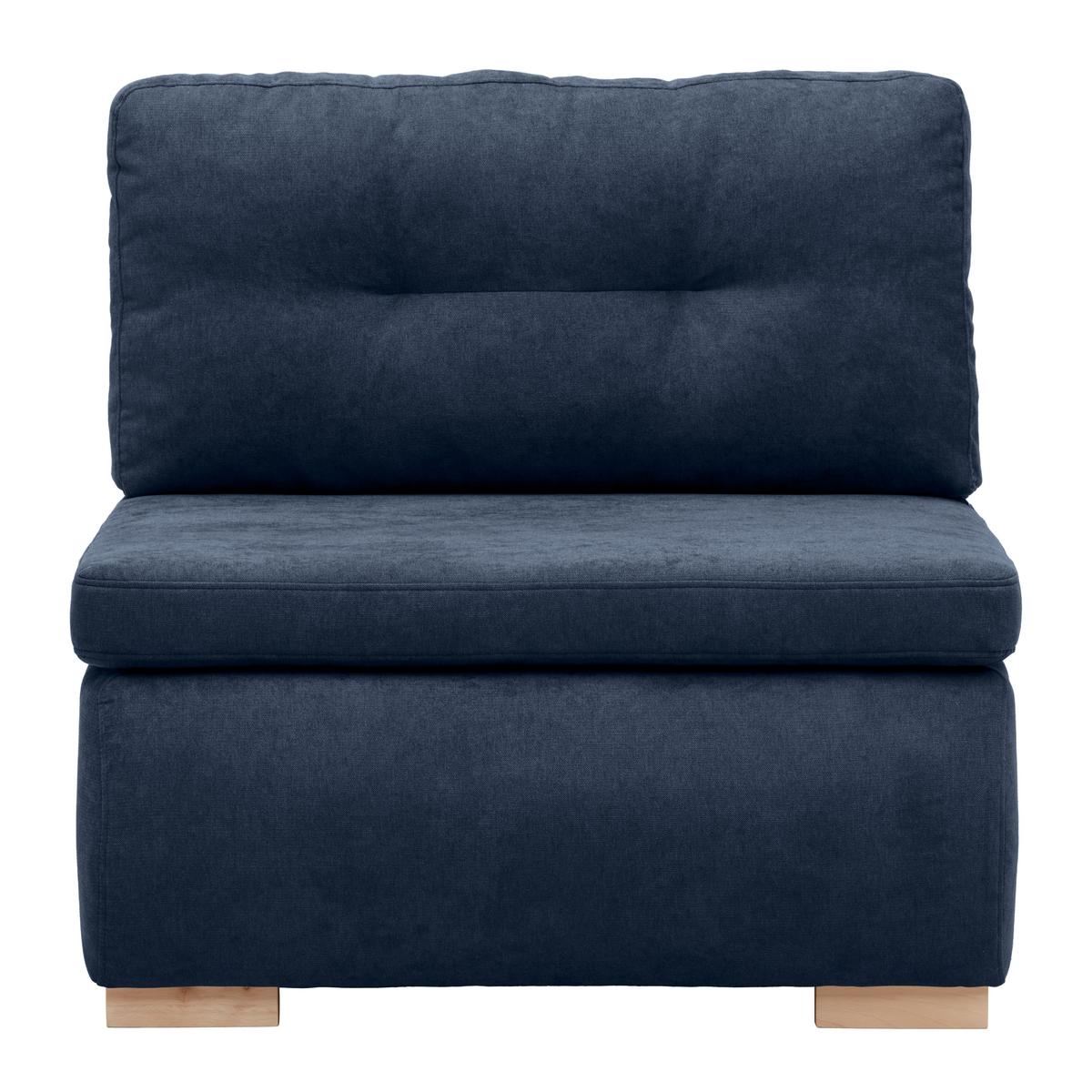 Rozkladacie kreslo MODENA, tmavomodrá - čierna/prírodná farba, textil/plast (89/88/90cm) - Based