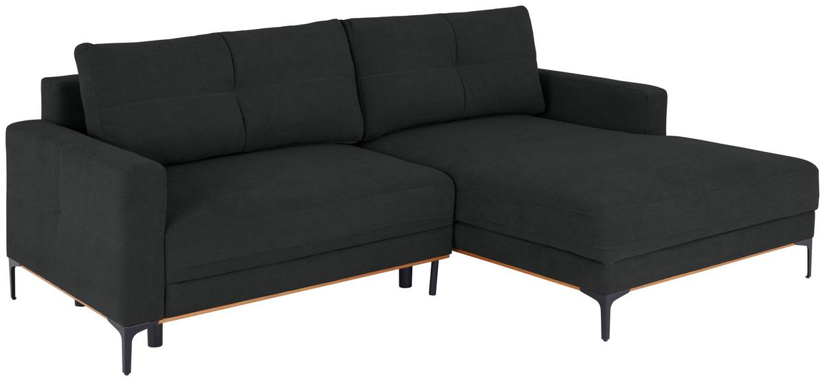 Rohová sedačka BERGAMO, pravá, antracitová - čierna/antracitová, Modern, kov/textil (238/162cm) - Ondega