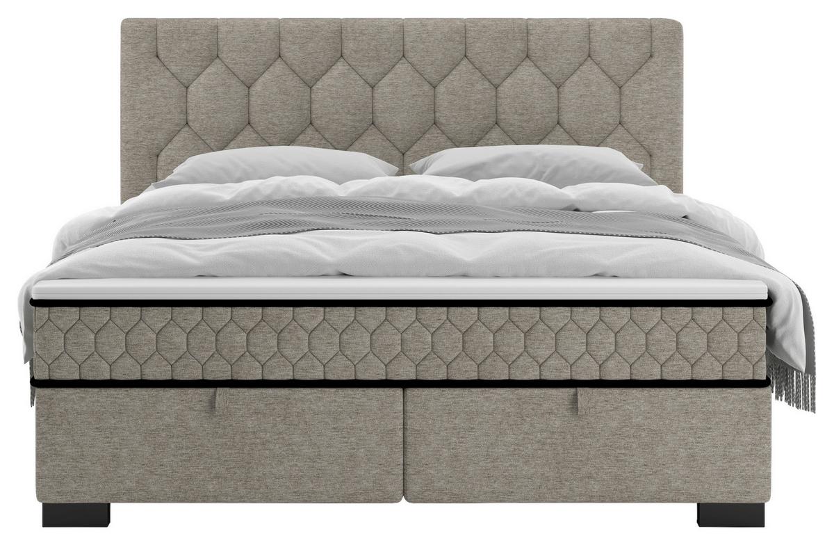 Americká posteľ MAYA D 180/200 cm, béžová - čierna/mätovosivá, Konventionell, drevo/kompozitné drevo (180/200cm) - Mömax