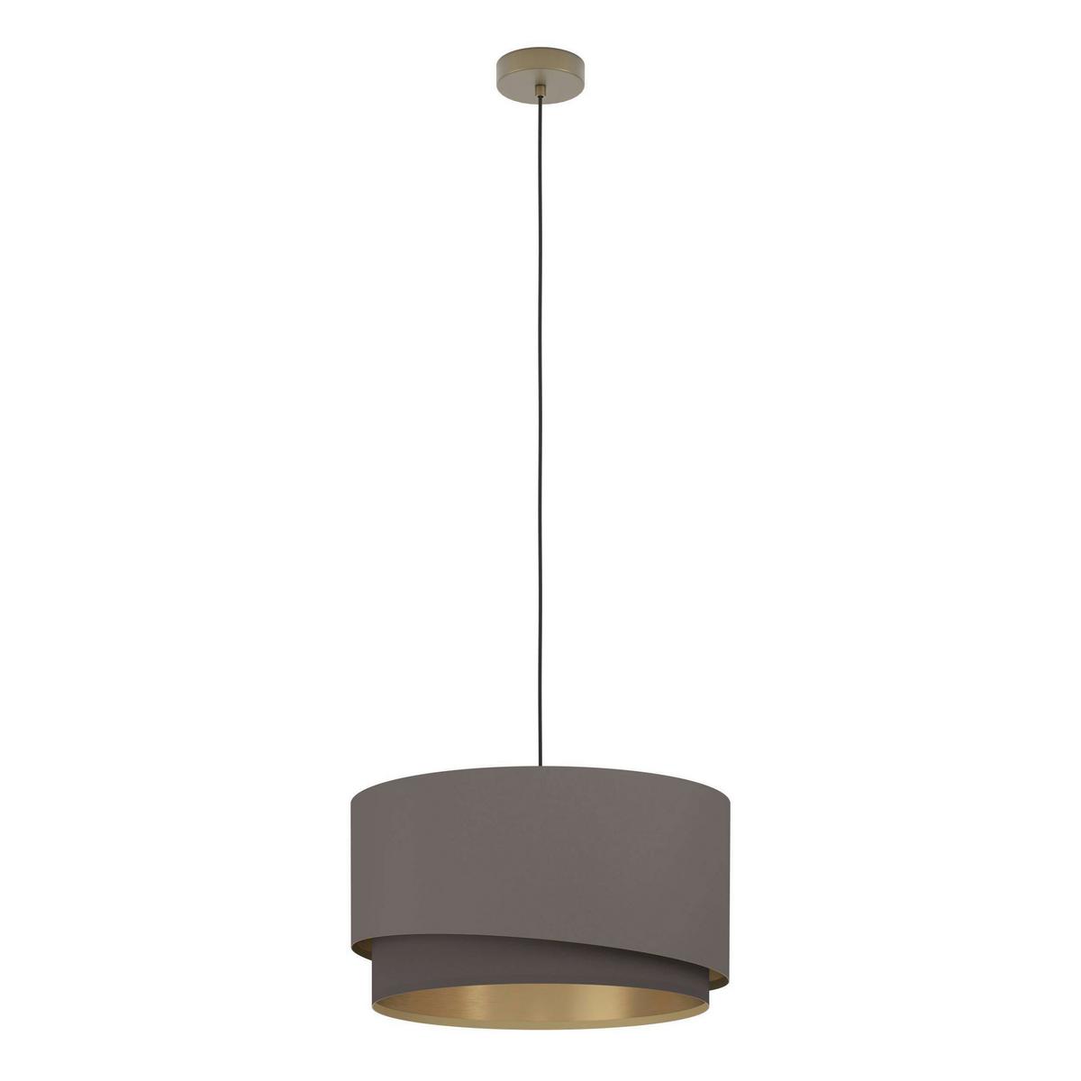 Hängeleuchte 39929 Manderline - Messingfarben/Schwarz, Basics, Textil/Metall (45cm) - Eglo