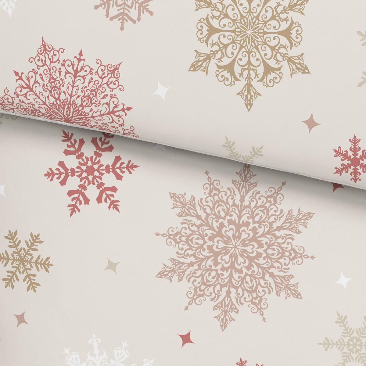 Bettwäsche Snowflake - Beige/Rot, MODERN, Textil - Luca Bessoni