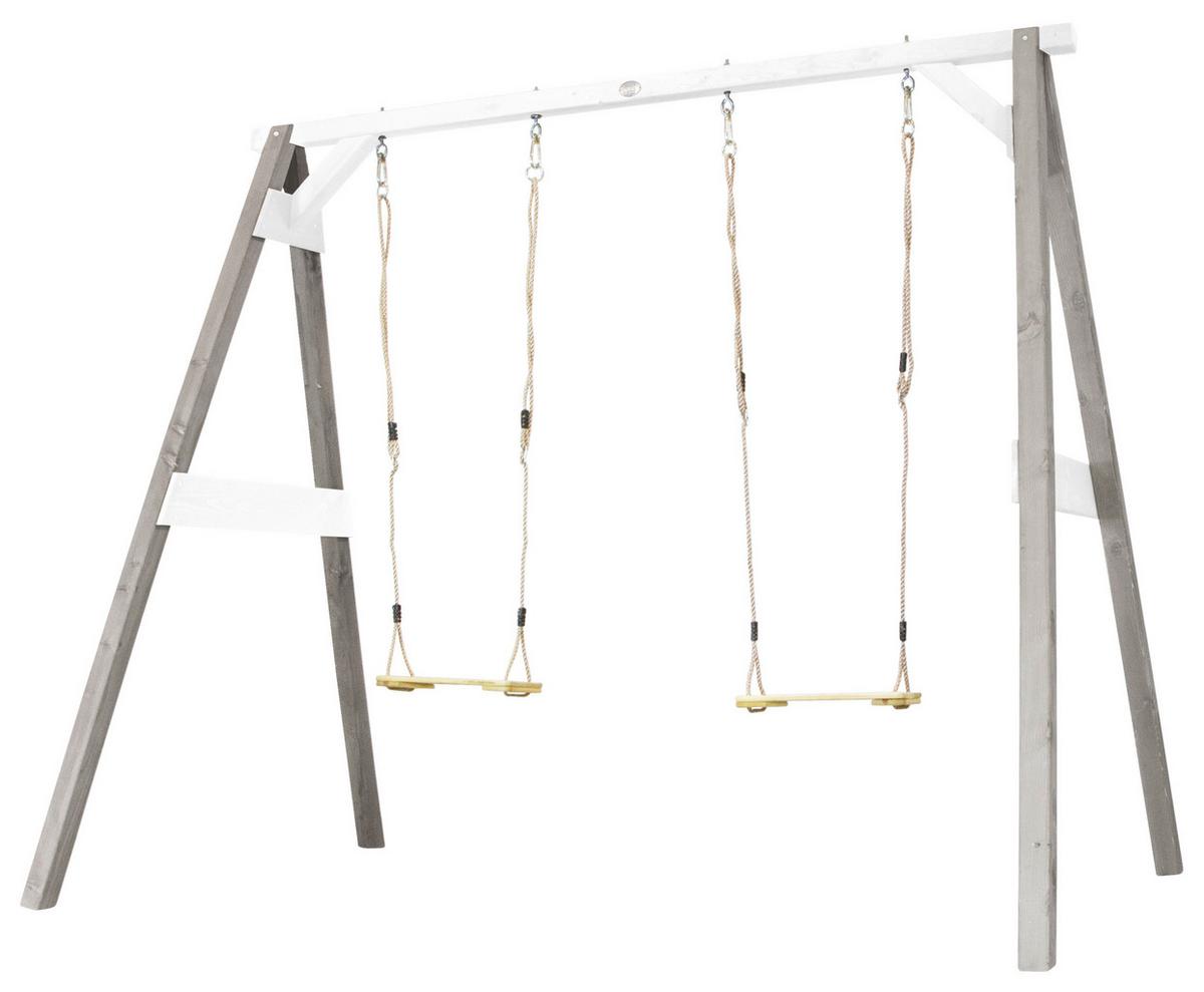 Schaukel A030.135.01 - Weiß/Grau, KONVENTIONELL, Holz (254/207/160cm) - Ambia Garden