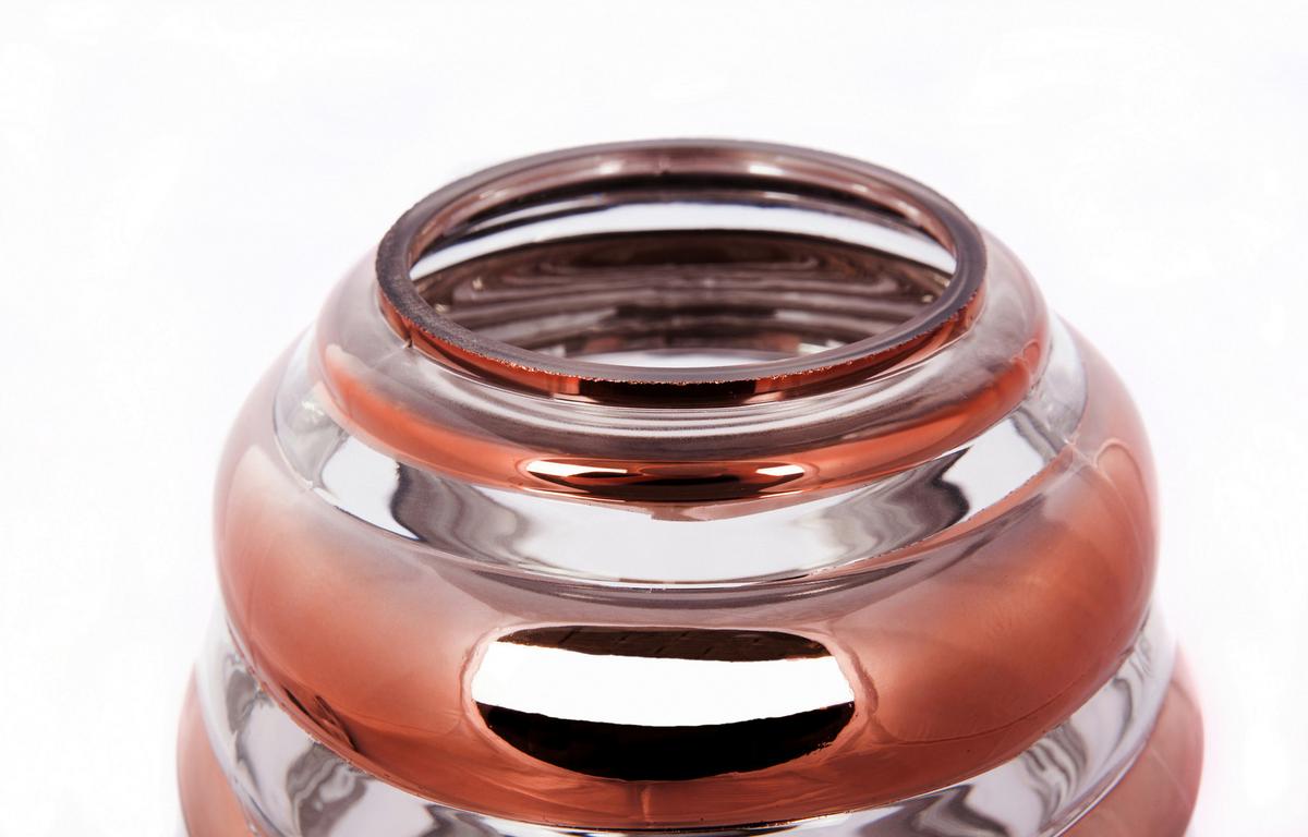 Tischleuchte Aladin II 710 - Kupferfarben, Trend, Glas/Metall (17/17/29cm) - Kayoom