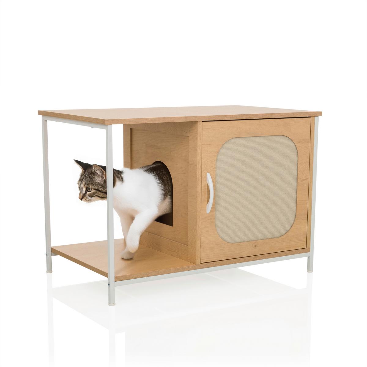 TIERHAUS Kittyhome Buchefarben B: 80cm - Buchefarben, MODERN, Holzwerkstoff (80/55/48cm) - MID.YOU