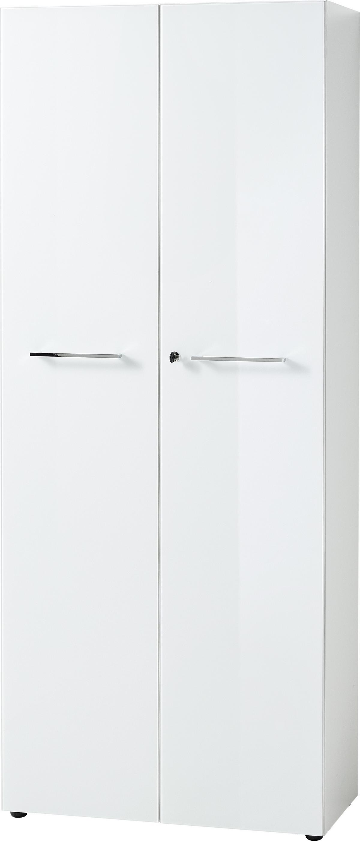 Aktenschrank Gw. Monteria Weiß - Weiß, MODERN, Glas/Holzwerkstoff (80/196/37cm) - Germania