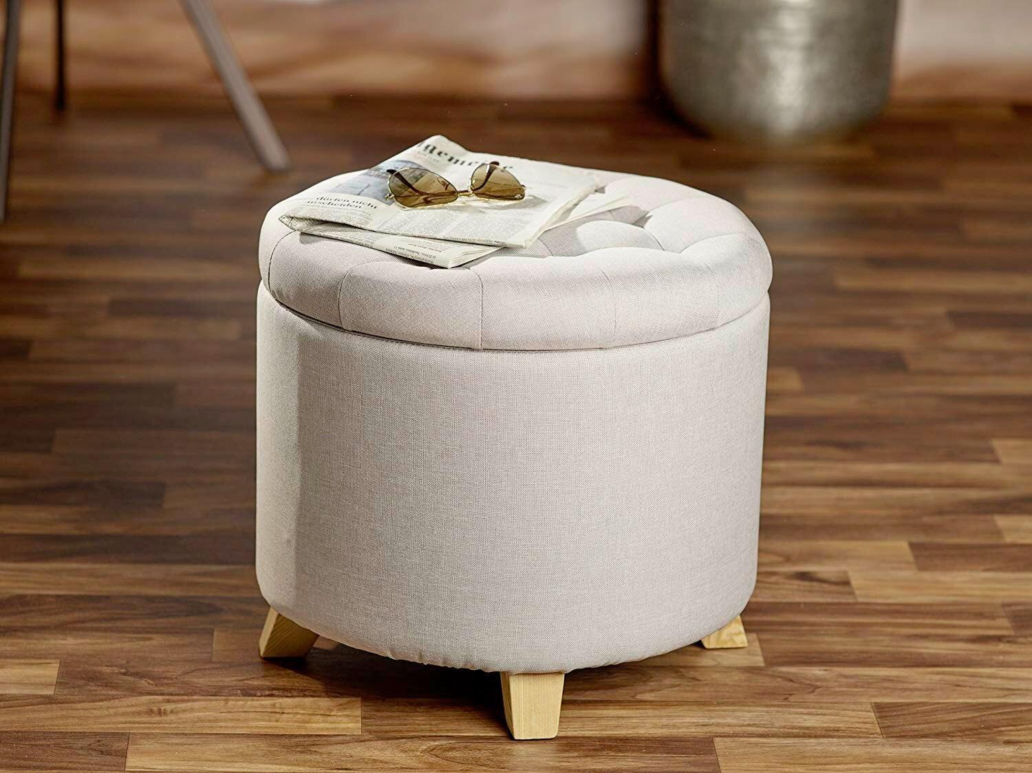 Hocker Mary - Grau, Design, Textil (45/41/45cm) - Echtwerk