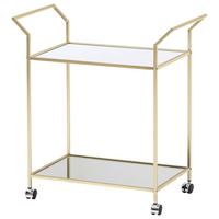 Servírovací vozík v zlaté barvě š: 73cm - barvy zlata, Moderní, kov/plast (73/37/78cm) - MID.YOU