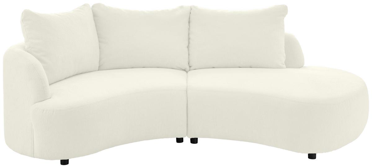 Ecksofa Doppo, Weiß S: 139x250 cm - Schwarz/Weiß, MODERN, Textil (139/250cm) - Livetastic