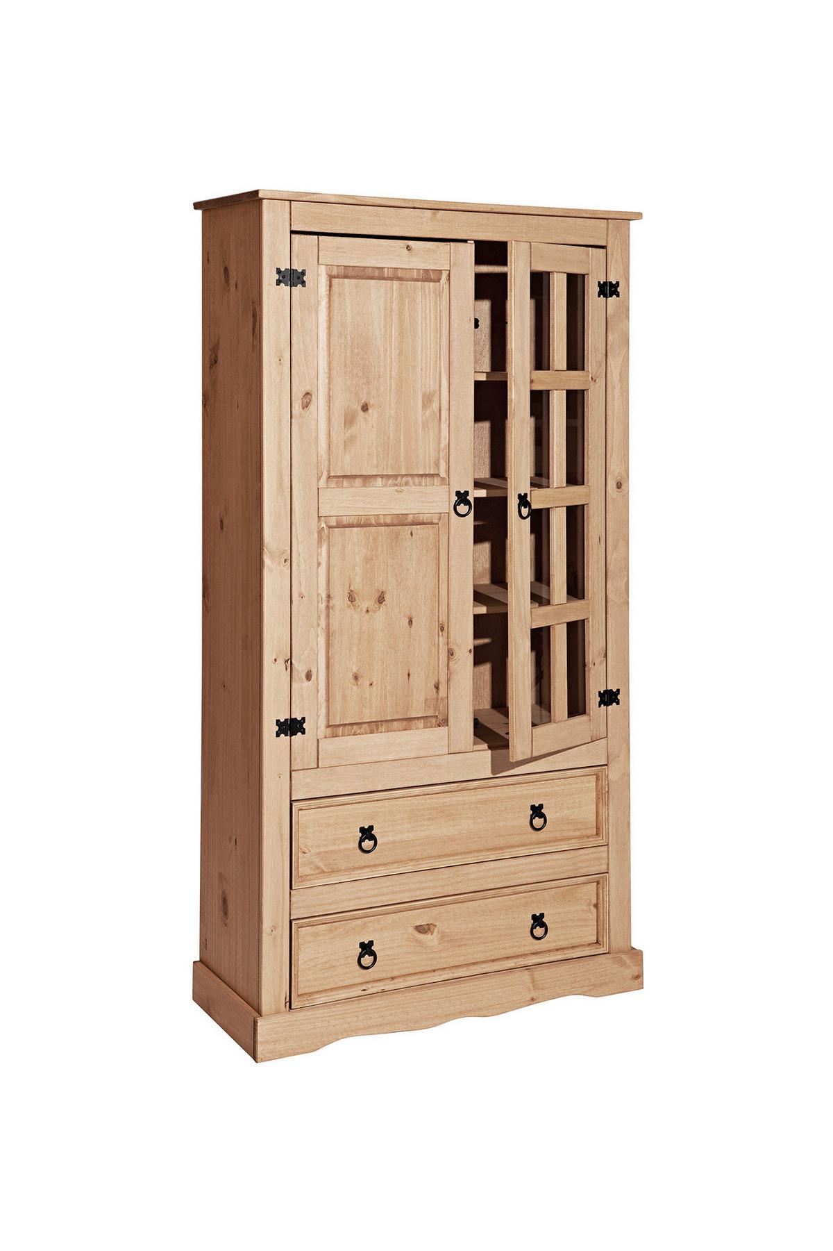 Vitrine Naturfarben, Honig B: 100cm - Klar/Naturfarben, Natur, Glas/Holz (100/190/41cm) - Livetastic