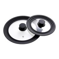 Sada poklic Ø 21,5cm a Ø 29,5cm - černá, Konvenční, plast/sklo - Gourmesto