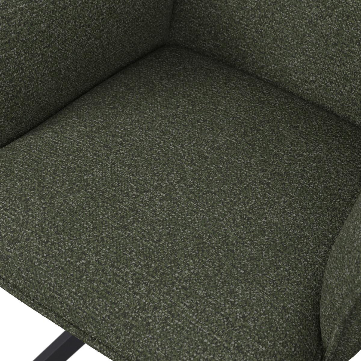 ŽIDLE S PODRUČKAMI TESS - černá/zelená, Moderní, kov/dřevo (64/90/63cm) - Bessagi Home