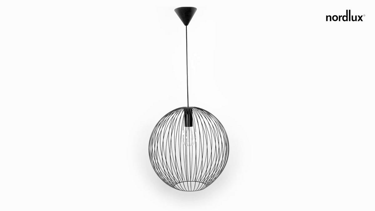 Hängeleuchte Beroni Schwarz B: 45 cm - Schwarz, KONVENTIONELL, Metall (45/43cm) - Nordlux
