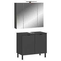 Badezimmer Gw-Arcena - Schwarz/Graphitfarben, MODERN, Holzwerkstoff (76cm) - Germania