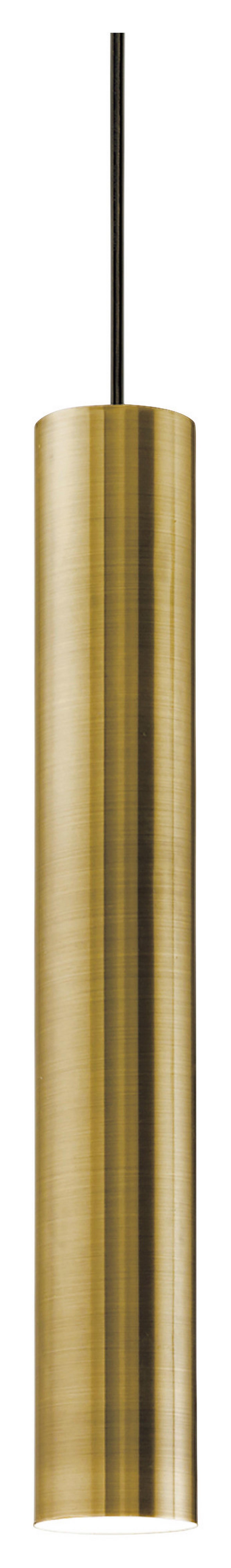 Hängeleuchte Look H: 140 cm 1-Flammig Zylinderform - KONVENTIONELL, Metall (6/140cm) - Ideal Lux