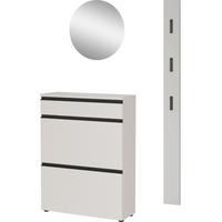 Garderobe Gw-Baldone 3-Teilig Beige B: 100 cm - Beige, Design, Glas/Holzwerkstoff (100/200/29cm) - MID.YOU