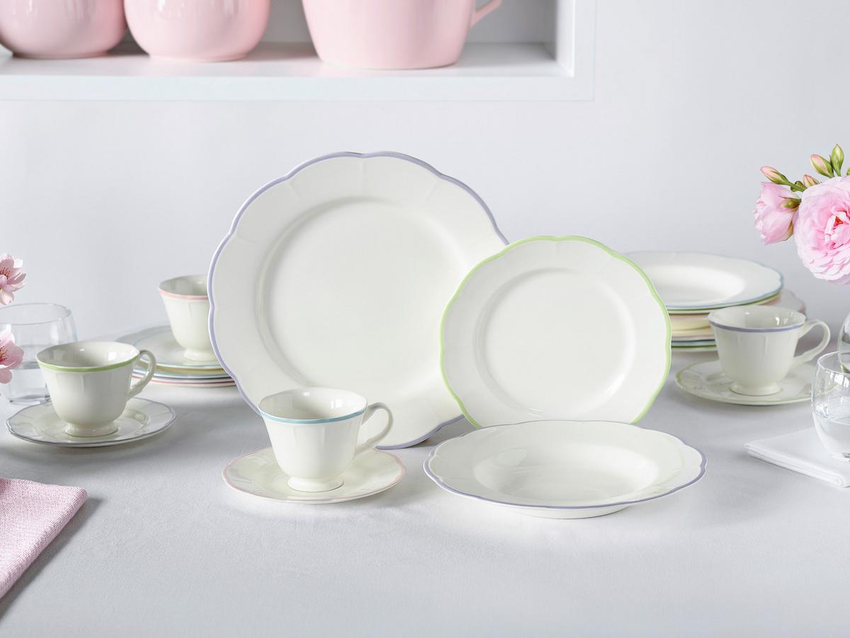 Kombiservice 20-teilig. Steingut, multicolor - Hellrosa/Lila, Basics, Keramik - Creatable