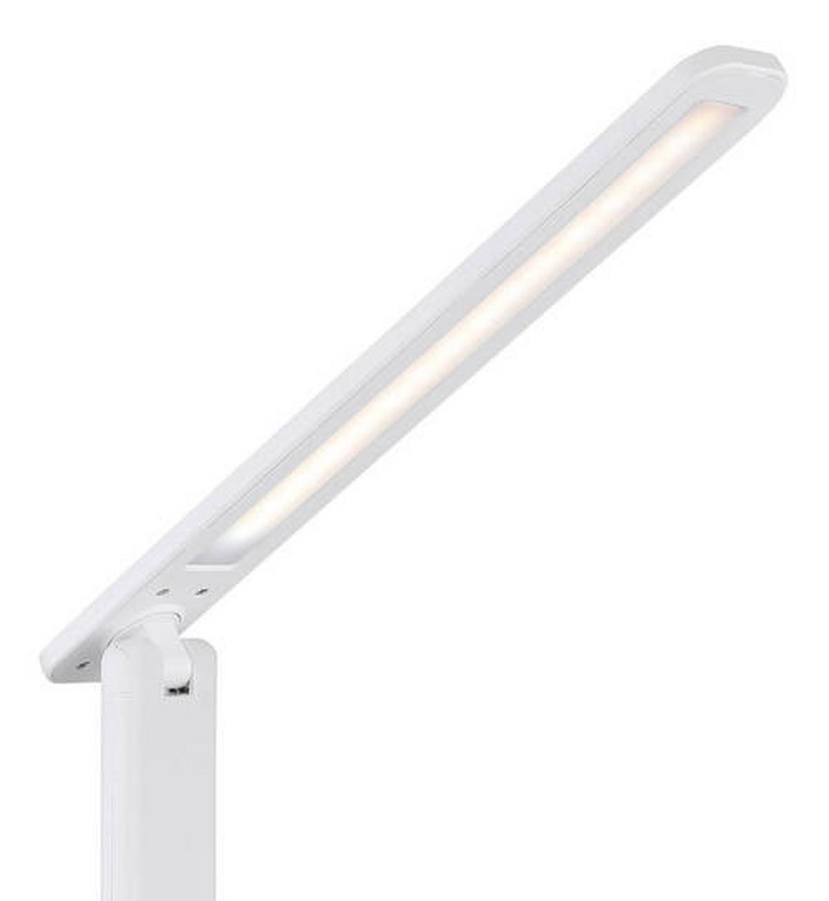 LED-Schreibtischleuchte 58439w - Opal/Weiß, Design, Leder/Kunststoff (28/11,5/50cm) - Globo