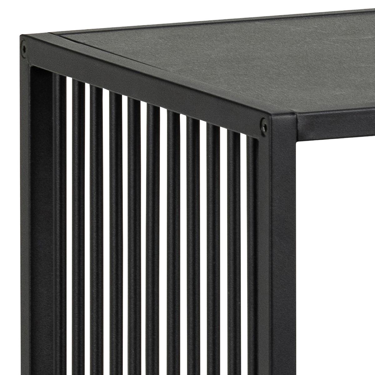 Regál STRINGTON - čierna, Design, kov/kompozitné drevo (120/83/35cm) - MID.YOU