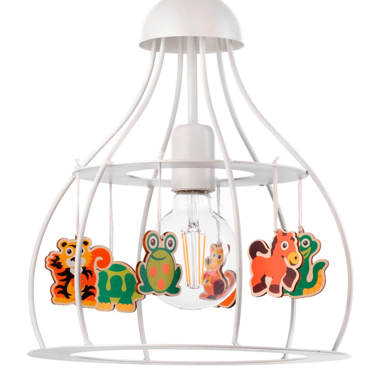Kinderhängeleuchte Weiß Hochglanz D: 30 cm - Weiß Hochglanz, KONVENTIONELL, Metall (30/150cm)