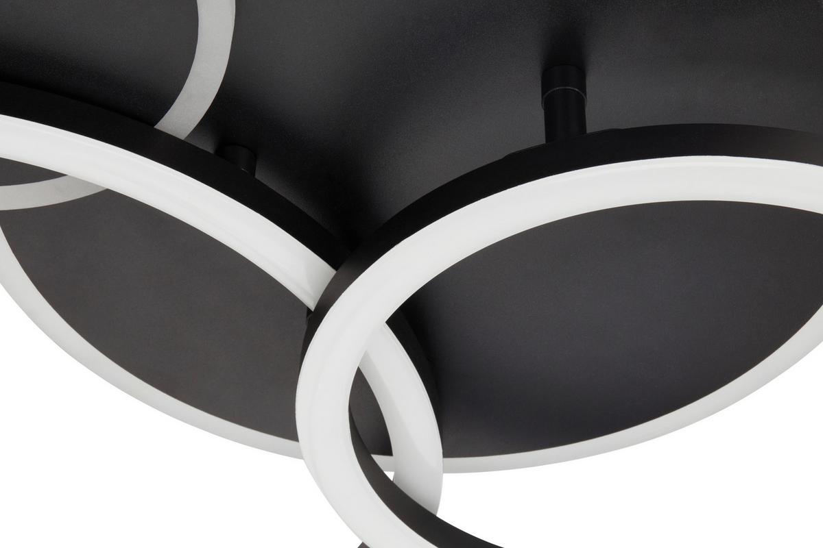 LED-Deckenleuchte, 4000k Cool - Schwarz, MODERN, Kunststoff/Metall (52/43/7cm)