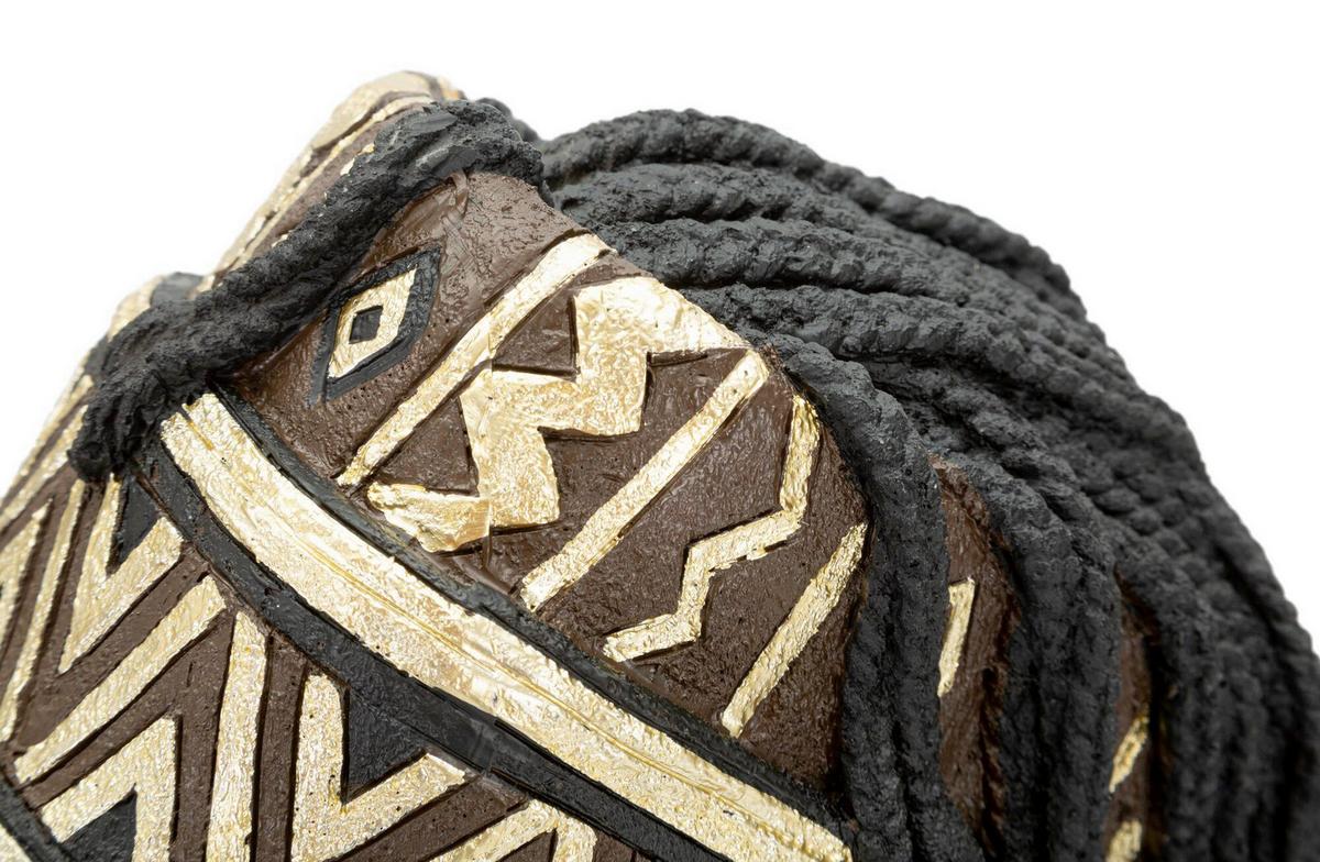 Skulptur Massai Woman Cup Schwarz, Goldfarben, B:21,5 cm - Goldfarben/Schwarz, Basics, Kunststoff (21.5/45/27.5cm)
