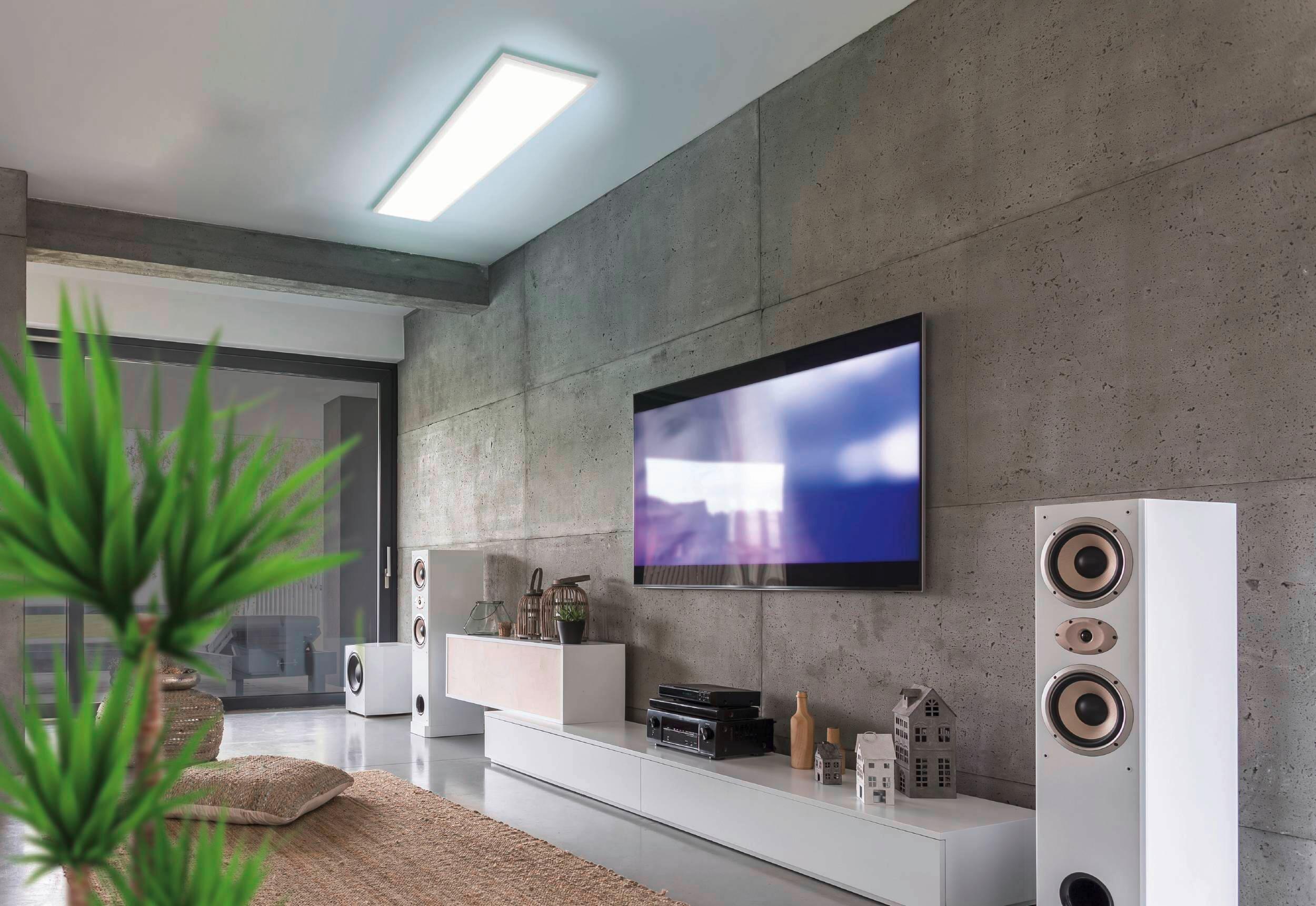 Deckenleuchte Salobrena L: 120 Cm Mit Farbwechsler - Weiß, Basics, Kunststoff/Metall (120/30/5,5cm) - Eglo