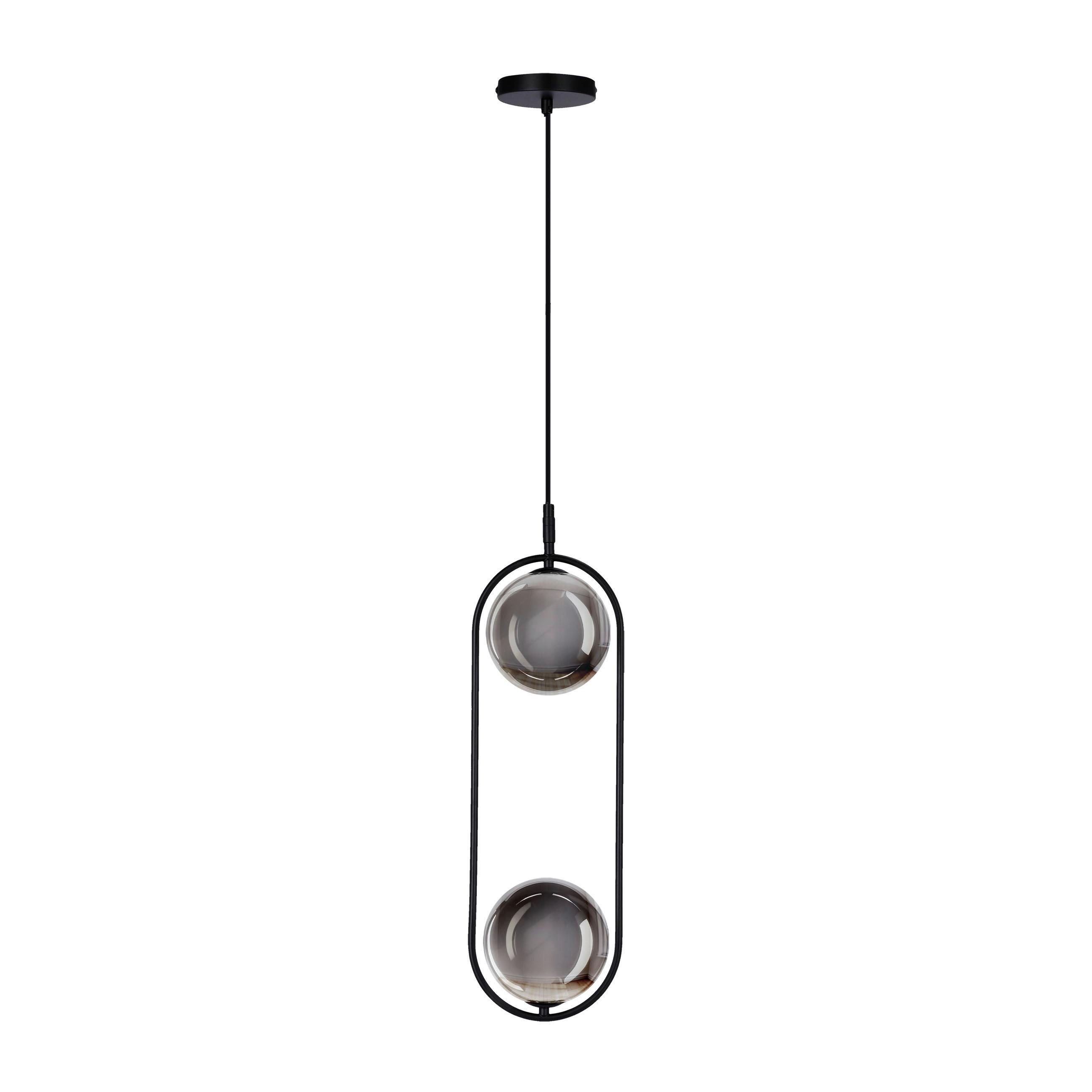 PENDELLEUCHTE 32-44051 CORDEL - Graphitfarben/Schwarz, Design, Metall (18.5/14/140cm)