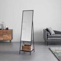 Zrcadlo MILANA - černá, Moderní, kov/sklo (46/171/41cm) - P & B