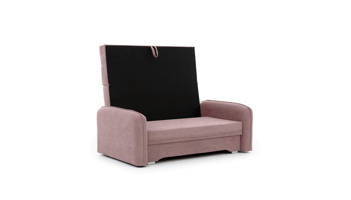 Schlafsofa Laine Rosa, B: 155 cm - Silberfarben/Rosa, Design, Textil (155/105/75cm) - MID.YOU