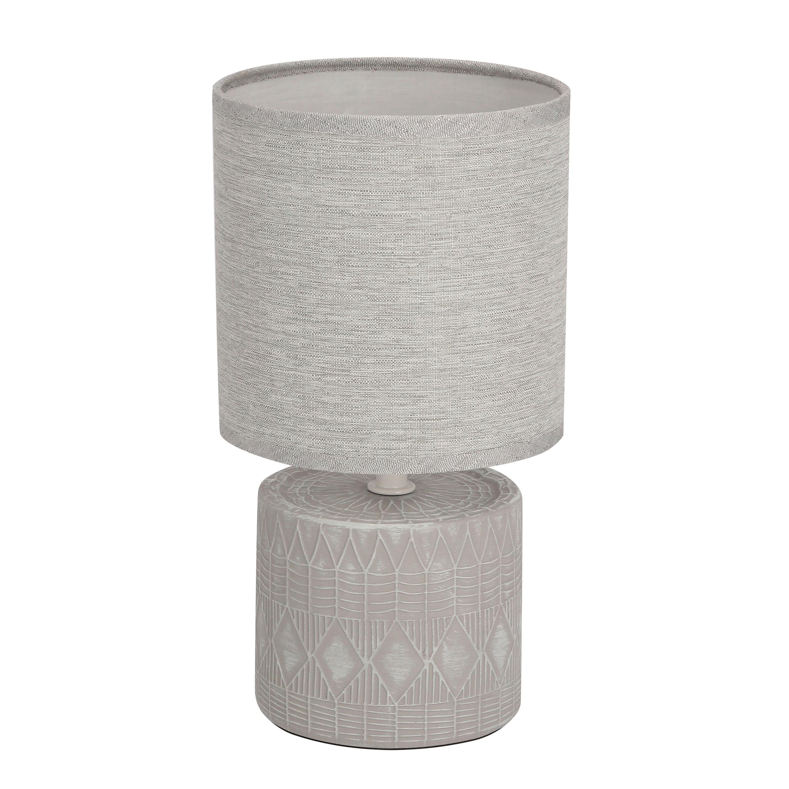 Tischleuchte 21-24398 Dina - Grau, KONVENTIONELL, Textil/Metall (14/14/26cm)