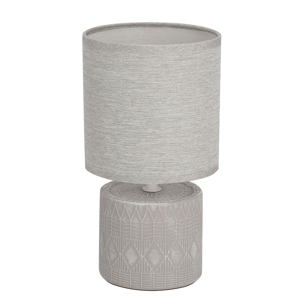 Tischleuchte 21-24398 Dina - Grau, KONVENTIONELL, Textil/Metall (14/14/26cm)