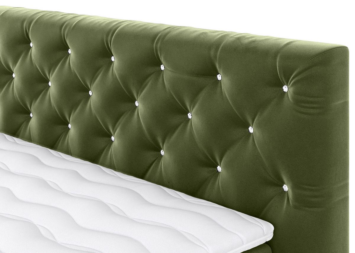 Boxspringbett Castle Grün Lxf: ca. 160x200 cm - Schwarz/Grün, Holzwerkstoff/Textil (160/200cm) - MID.YOU