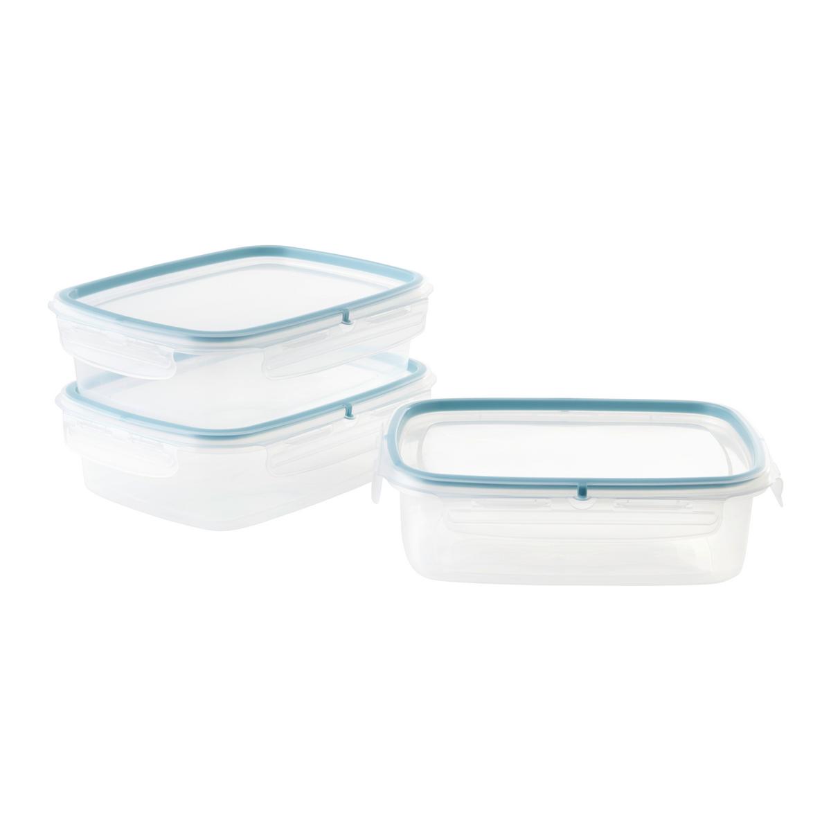 Sada dóz na potraviny objem 1,2L - priehľadné/pastelová modrá, Konventionell, plast (22,5/17,7/11cm) - Mömax