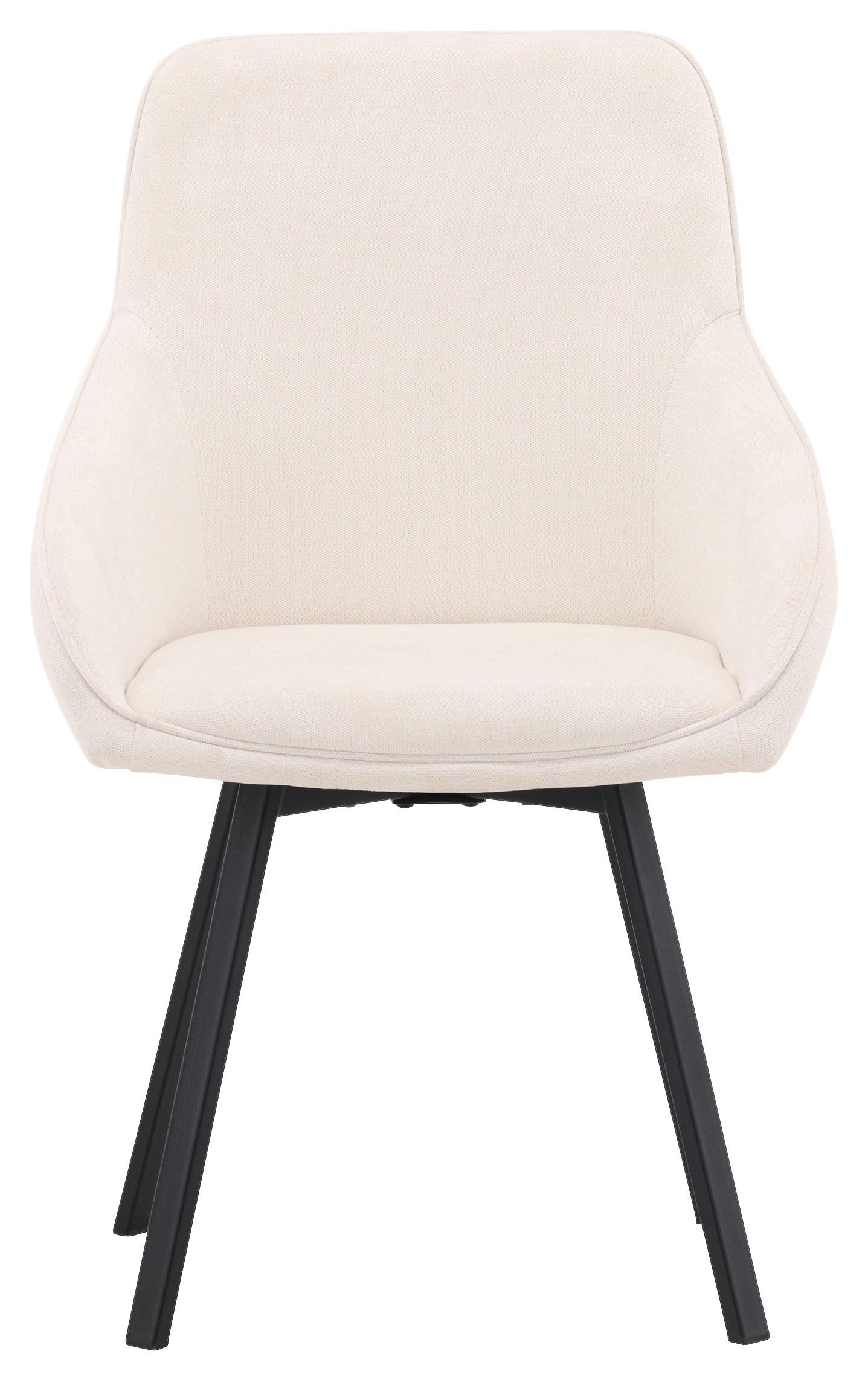 Stuhl-set Rosie Schwarz/beige B: 55 Cm - Beige/Schwarz, Design, Textil/Metall (55/88/60cm) - Livetastic