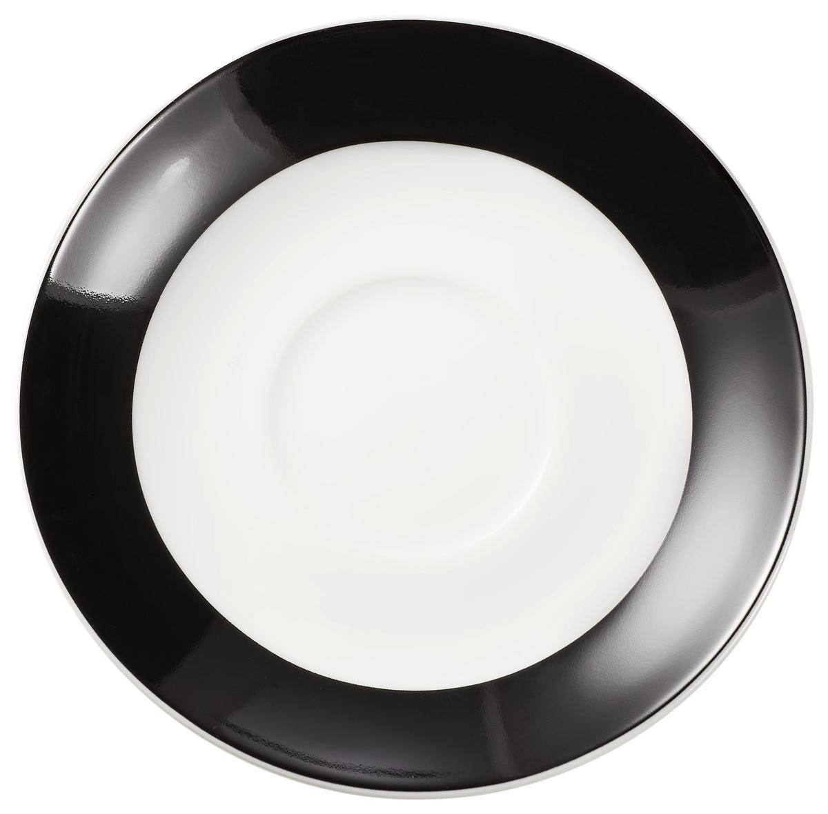 Untertassenset Schwarz Weiß 6-teilig D:14,5cm - Schwarz/Weiß, Basics, Keramik (14,5cm) - Van Well