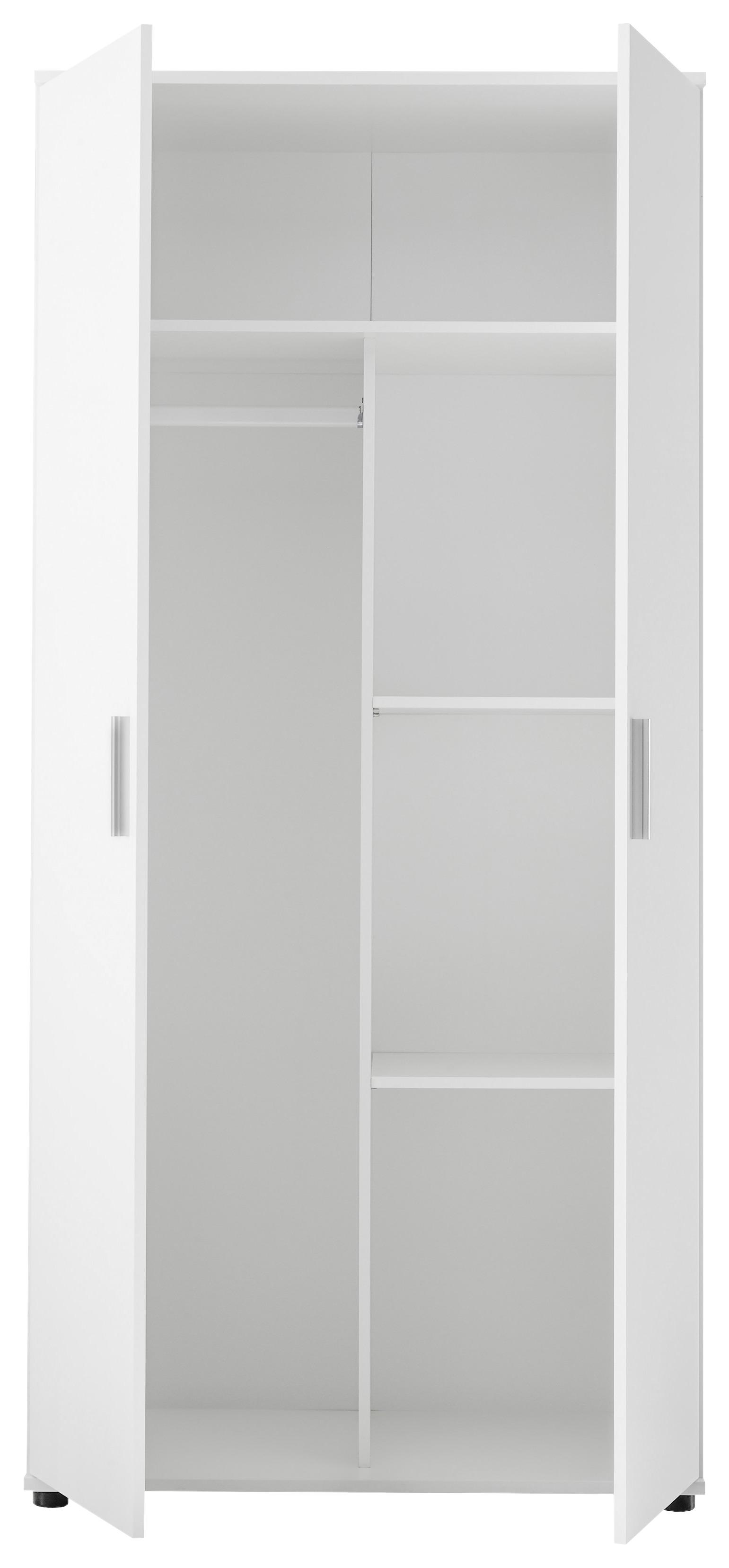 Kinderkleiderschrank Weiß offen