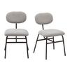 Sada 2ks židlí PINO světle šedá - černá/světle šedá, Moderní, kov/textil (46/80/55cm) - PBJ