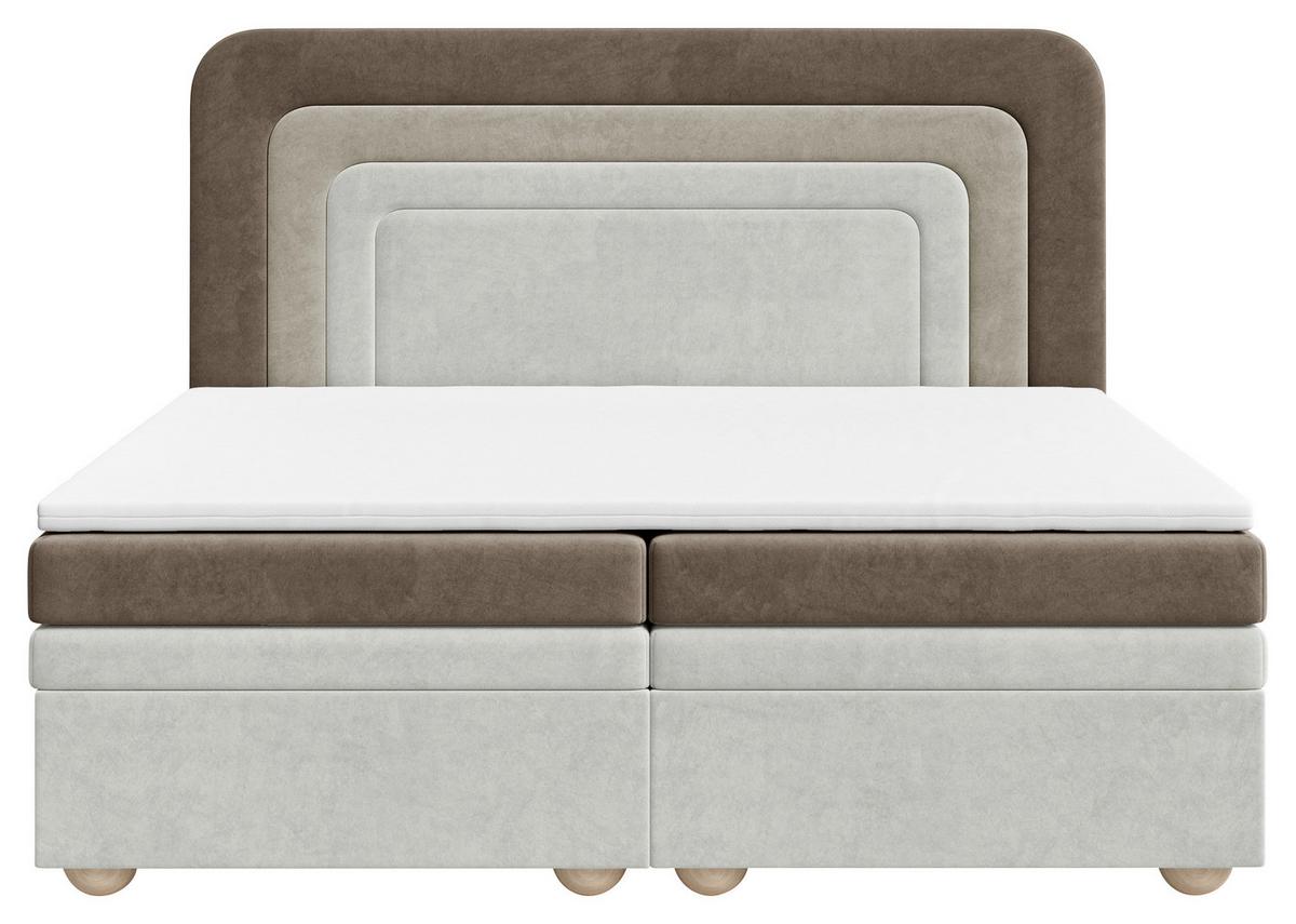 Boxbett Nest Lf: 160x200 Braun/Beige - Beige/Bronzefarben, MODERN, Holz/Kunststoff (160/200cm) - MID.YOU
