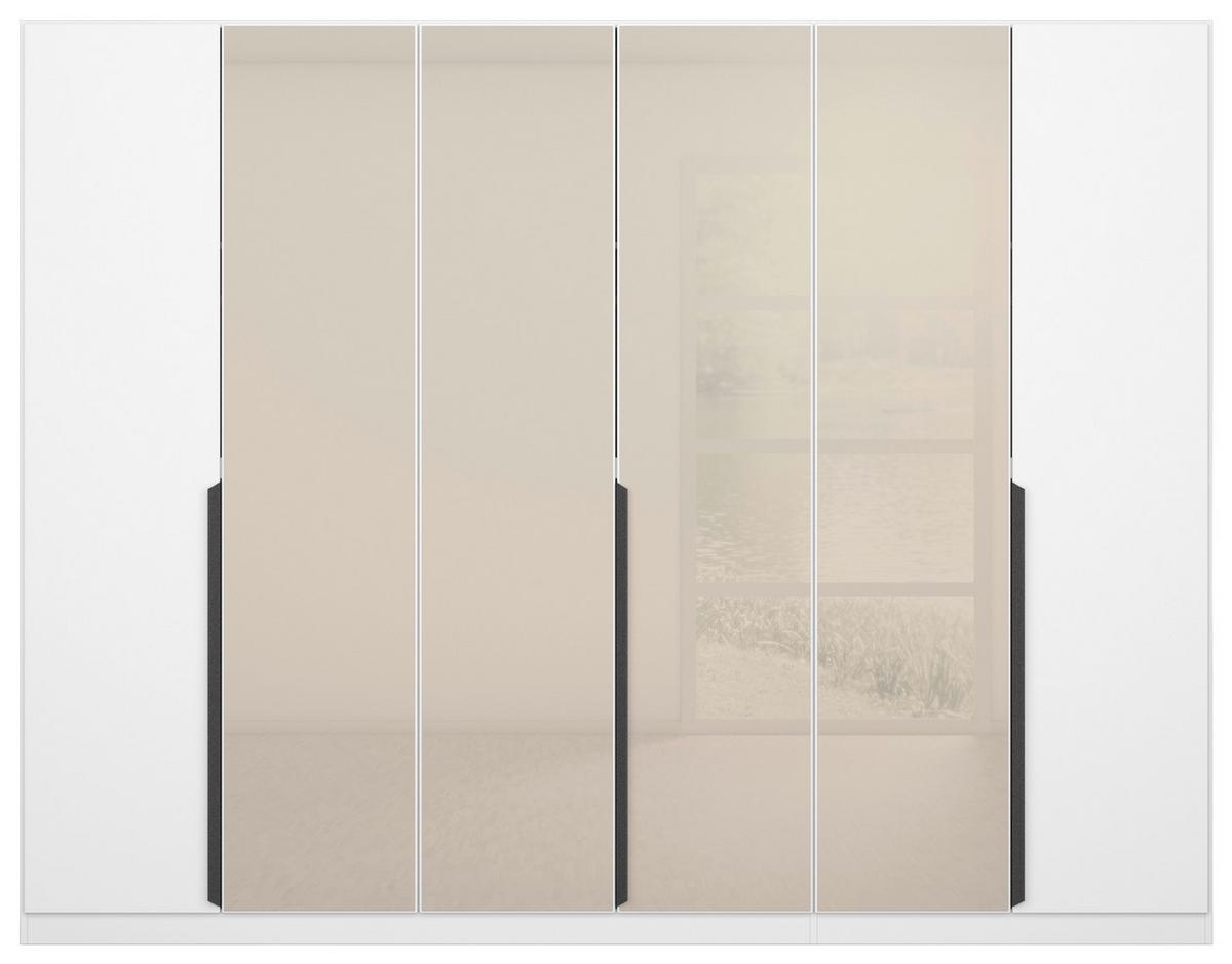 Drehtürenschrank Artemis 271 Cm Weiß/champagnerfarben - Champagner/Weiß, MODERN, Glas/Holzwerkstoff (271/210/54cm) - Rauch Möbel