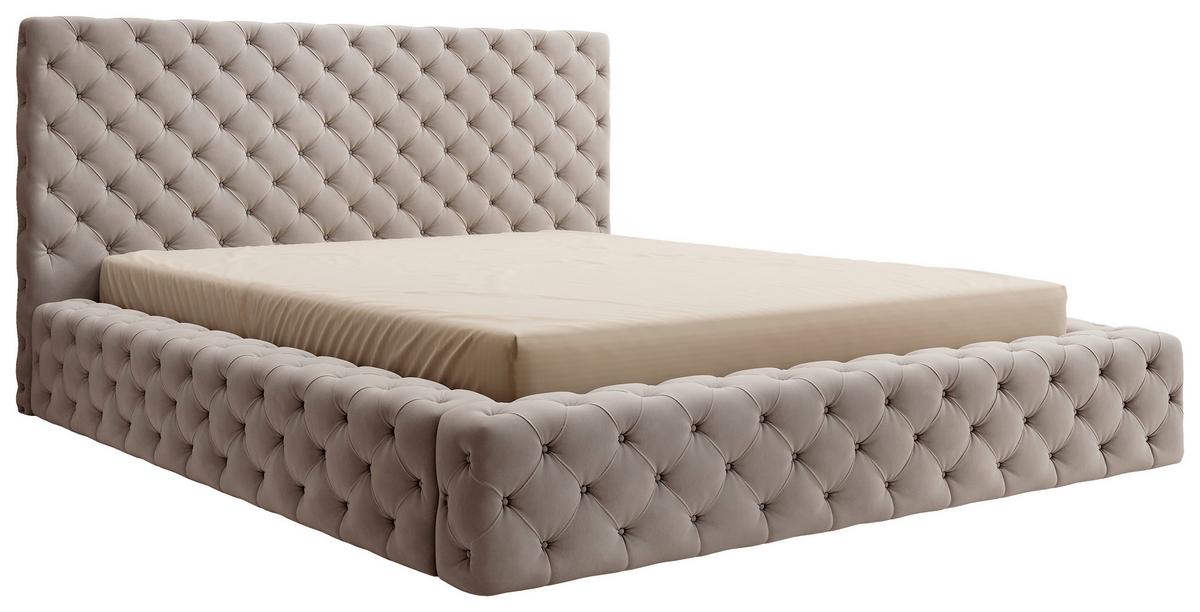 Polsterbett Princce Biege Lf: 160x200 cm - Beige/Schwarz, MODERN, Holz/Textil (160/200cm) - MID.YOU