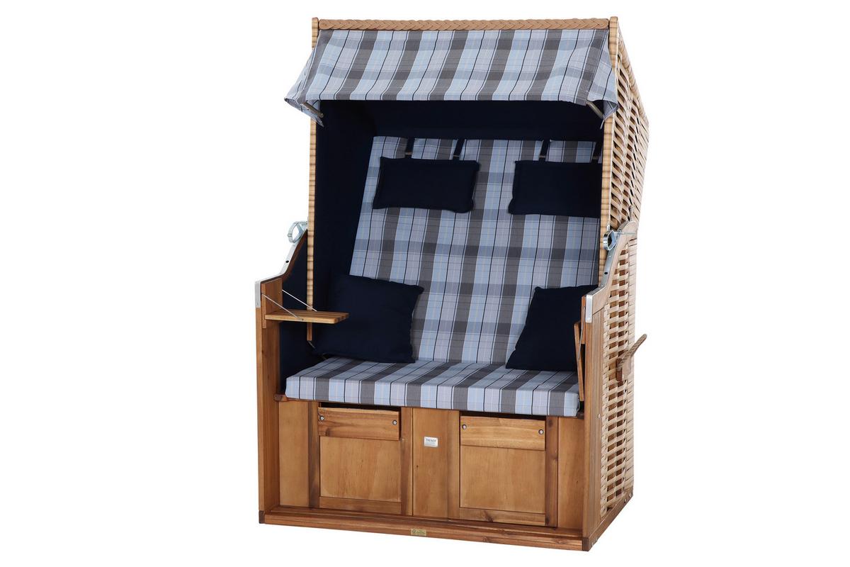 Strandkorb Ostsee L88696 2-Sitzer, Blau - Blau, KONVENTIONELL, Holz/Kunststoff (120/80/165cm) - Siena Garden