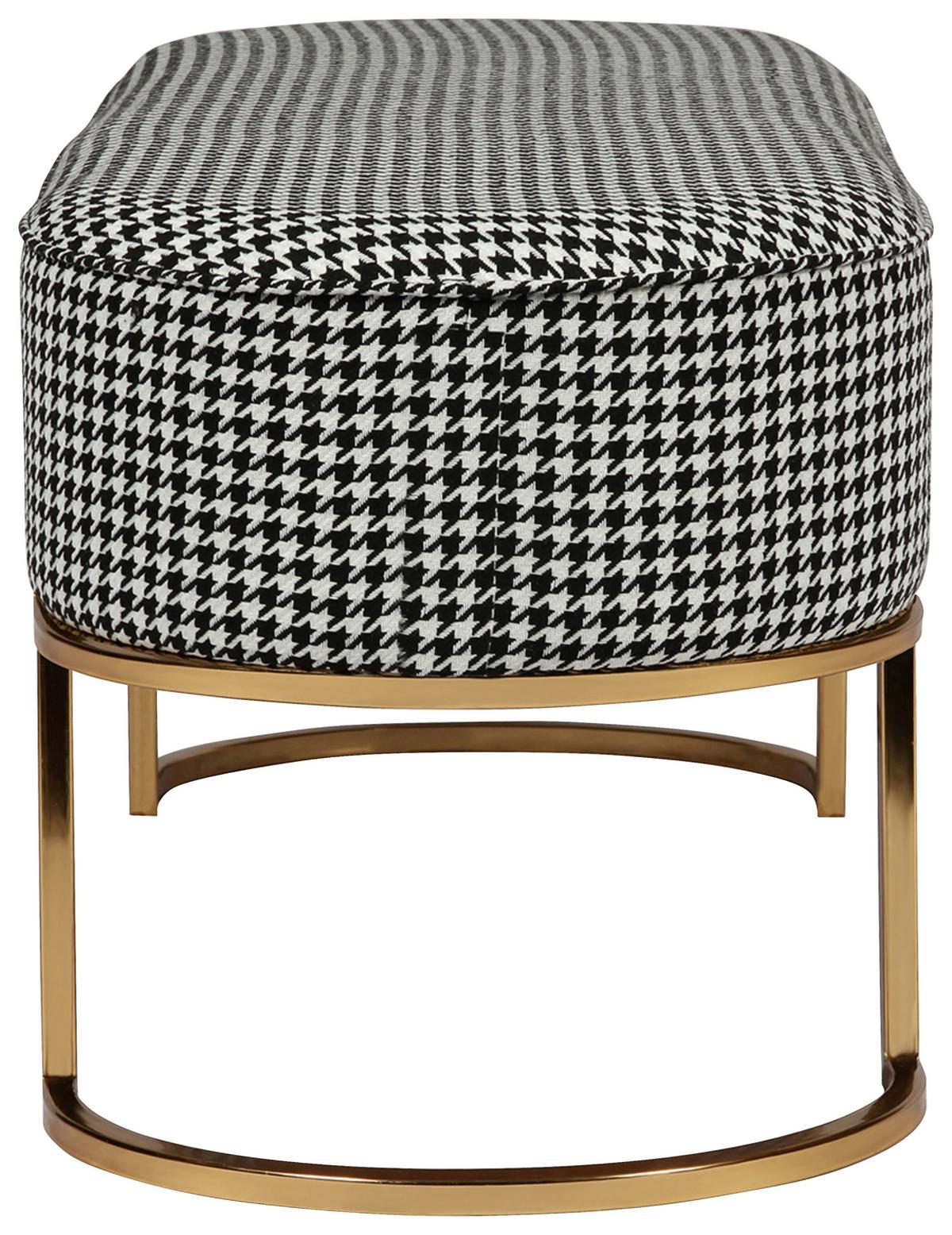 LAVICA ATHEA - čierna/biela, Design, kov/textil (105/42/40cm) - MID.YOU