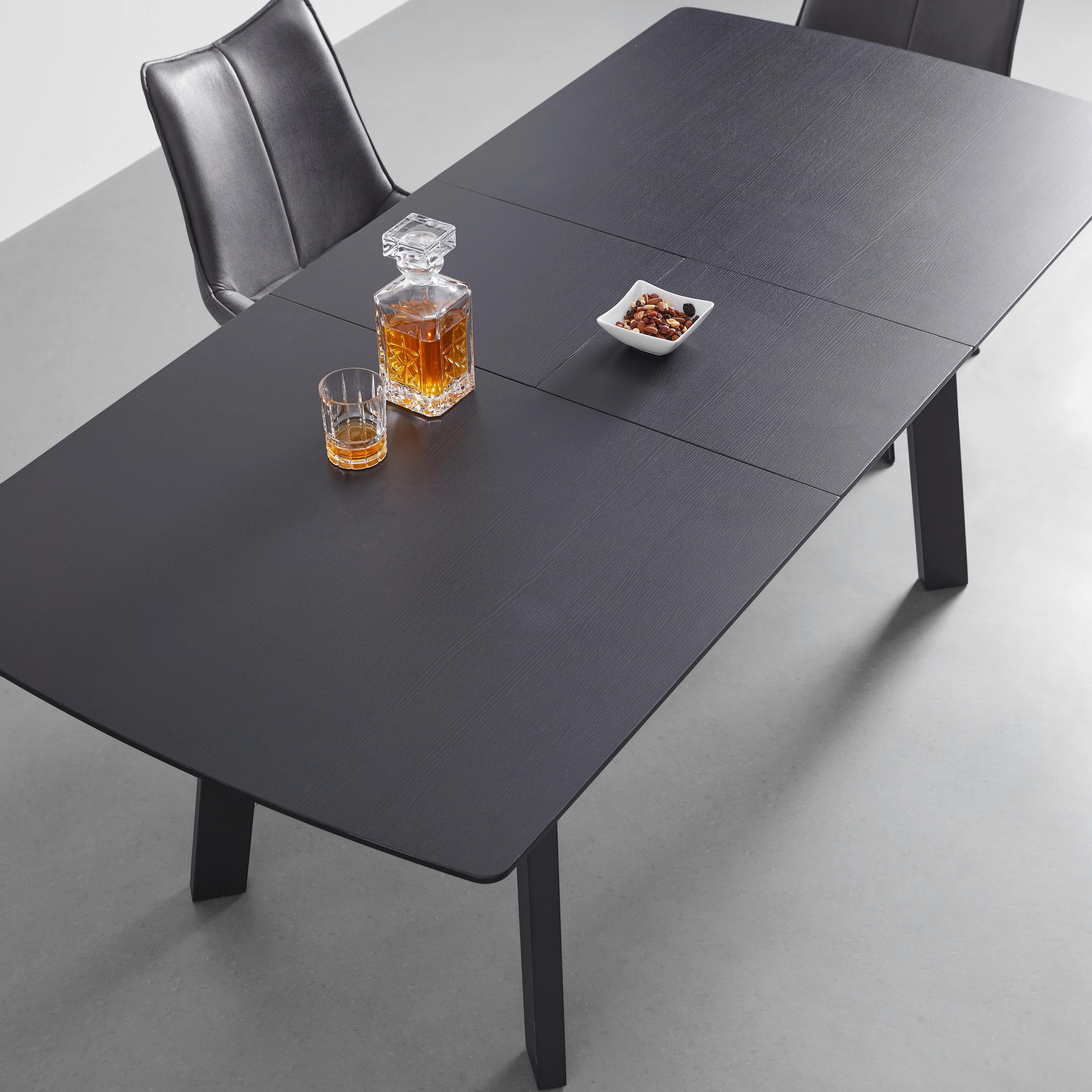 Rozkládací Jídelní Stůl Angelo 160-200x90 Cm - černá, Moderní, kov (90/160-200/76cm) - Bessagi Home