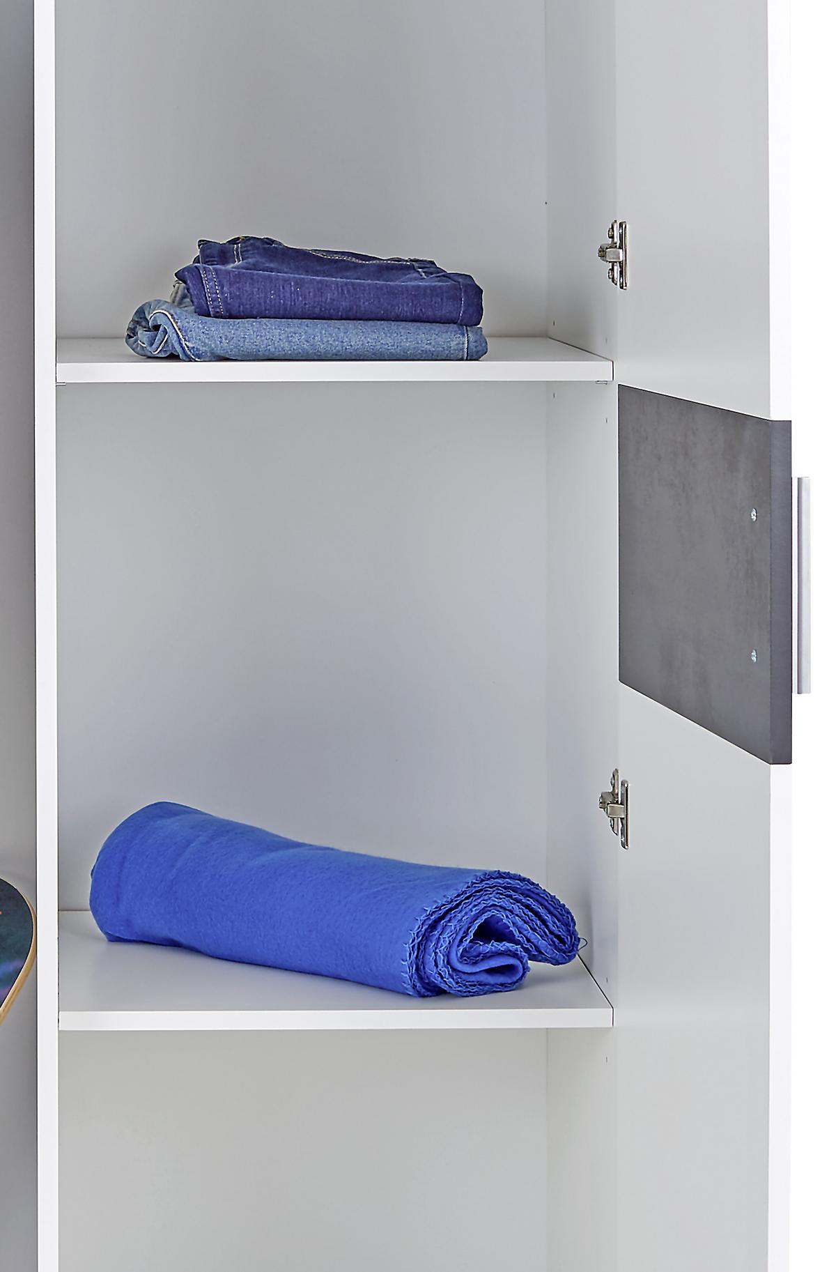 ŠATNÍ SKŘÍŇ STAR - bílá/barvy stříbra, Konvenční, kompozitní dřevo/plast (90/191,1/55cm)