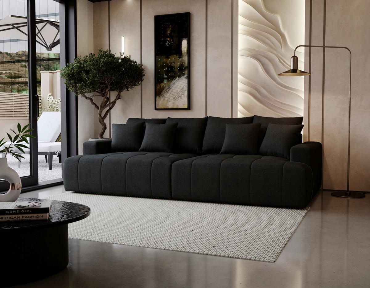 Bigsofa Adele Schwarz B: 270cm - Schwarz, Design, Textil (270/85/136cm) - Livetastic