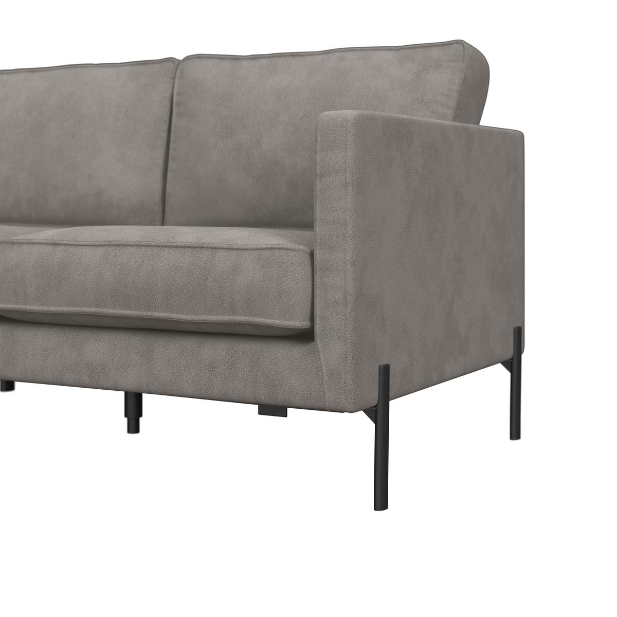 Ecksofa Yukon Hellgrau S: 154x232 Cm - Hellgrau/Schwarz, Trend, Textil (154/232cm) - Livetastic