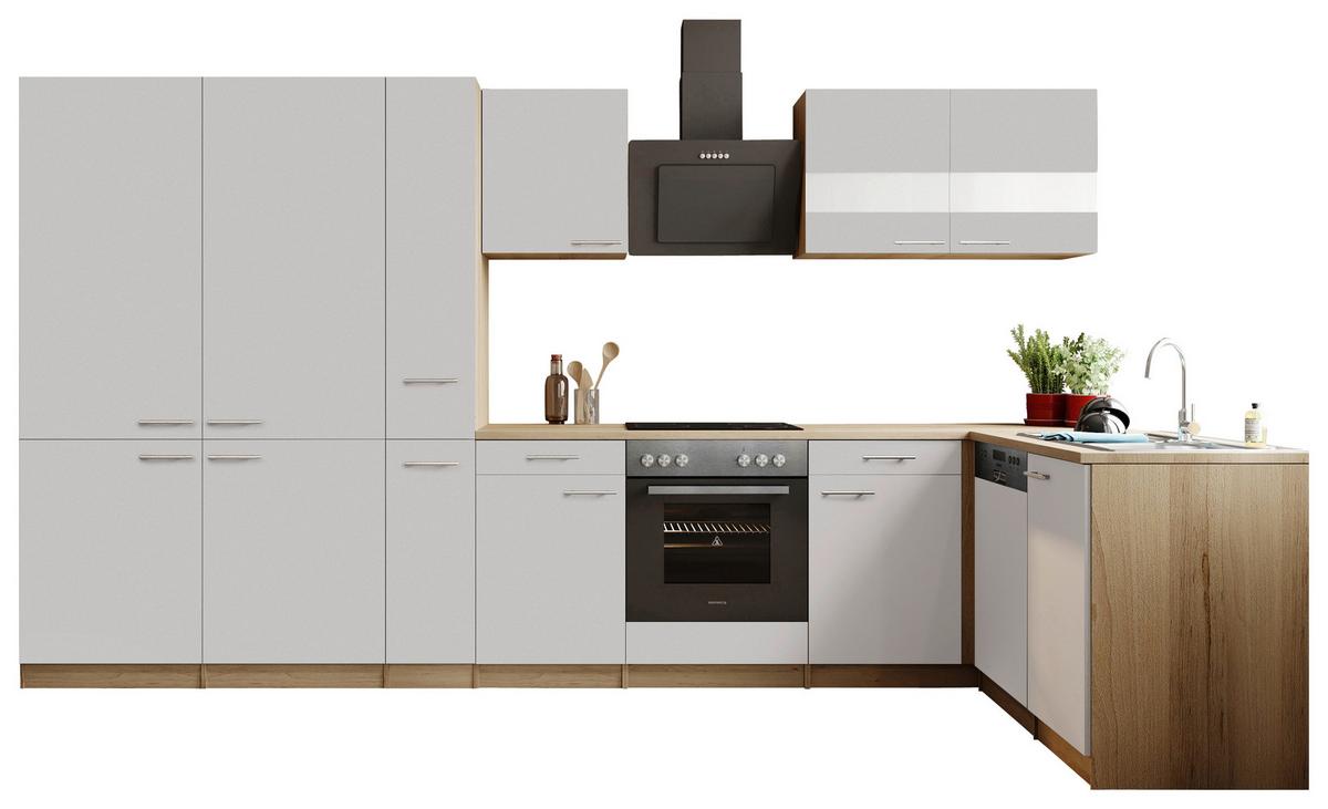 ECKKÜCHE Merle, Weiß S: 370x172 cm - Eichefarben/Weiß, Trend, Holzwerkstoff (370/172cm) - Respekta