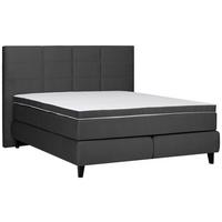 Boxspringbett Mit Topper + Matratze 160x200 Cm Kingston - Anthrazit/Schwarz, MODERN, Textil (160/200cm) - Livetastic