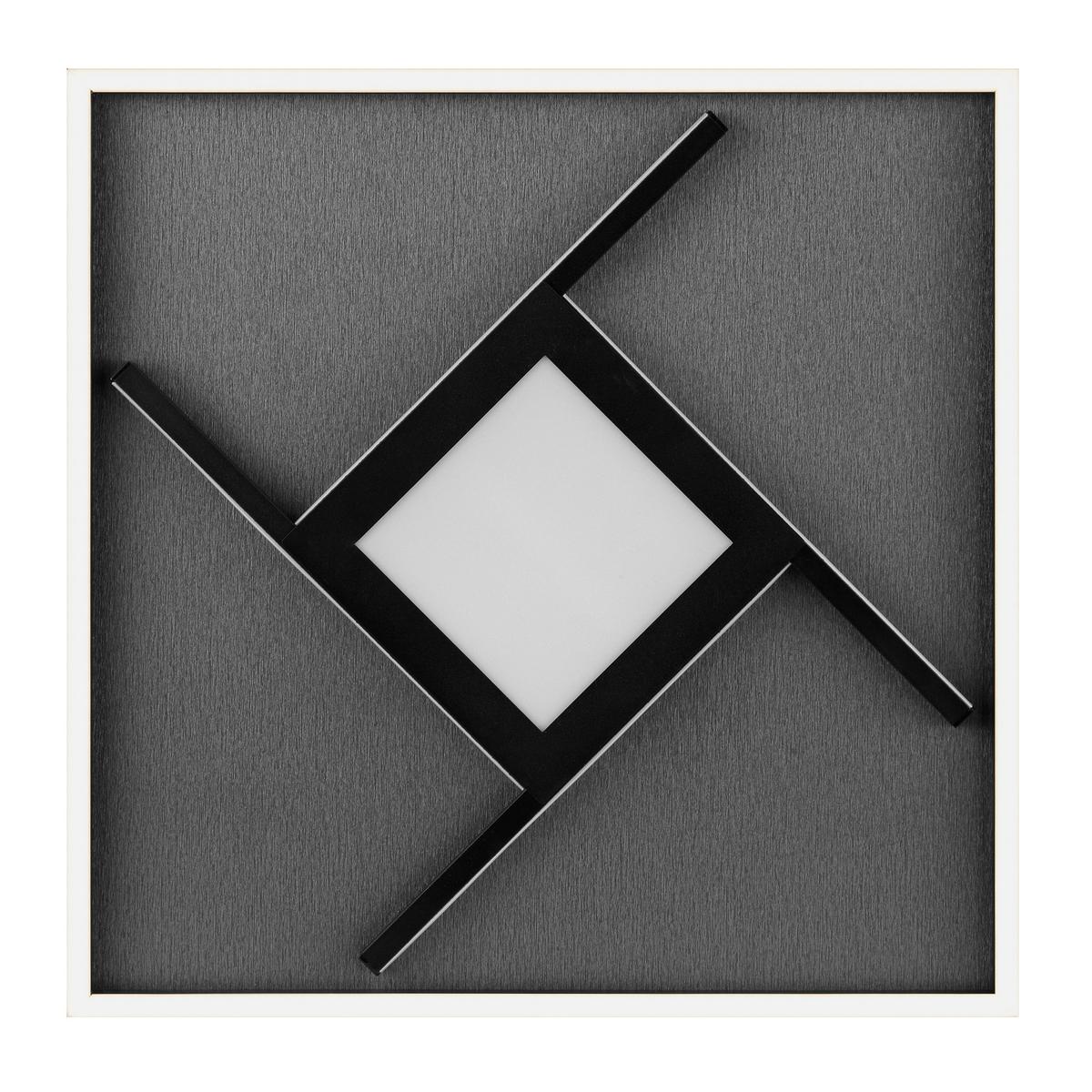 LED-Deckenleuchte Hardy Schwarz B: 46 cm - Schwarz, Design, Kunststoff/Textil (4,7/46/46cm) - Brilliant