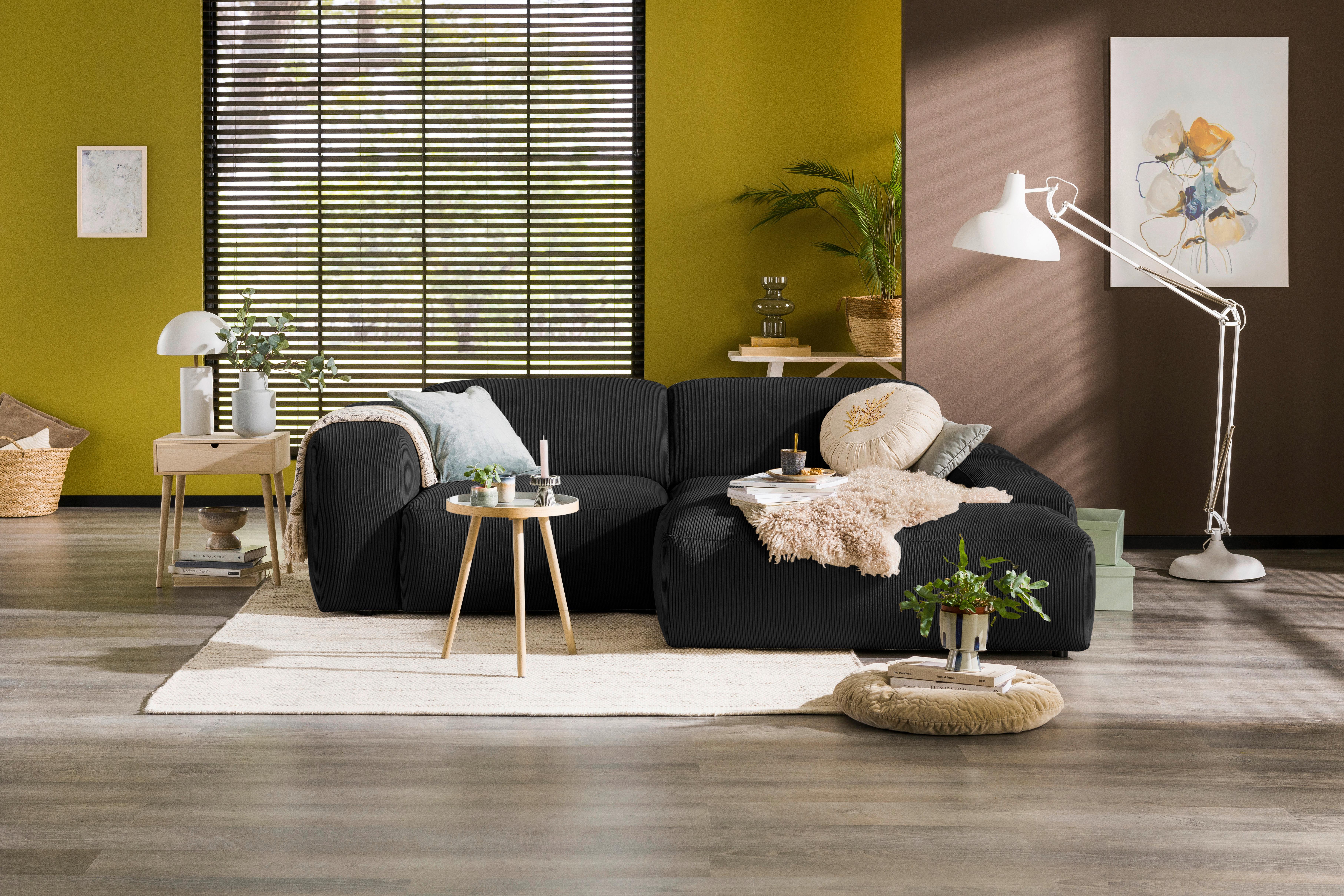 ECKSOFA Hannah Schwarz 252x170 cm - Anthrazit/Schwarz, Design, Textil (252/170cm) - MID.YOU